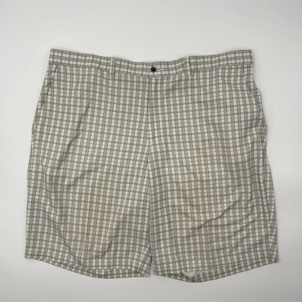 Dunning Golf Shorts Mens 42 Gray‎ Plaid Performance Stretch Flawed Read